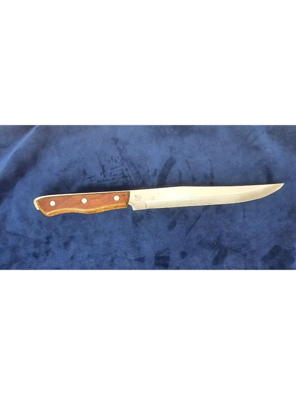 Vintage Maxam Wooden Handle Stainless Steel Knife By Japan - 10" Blade Full Tang